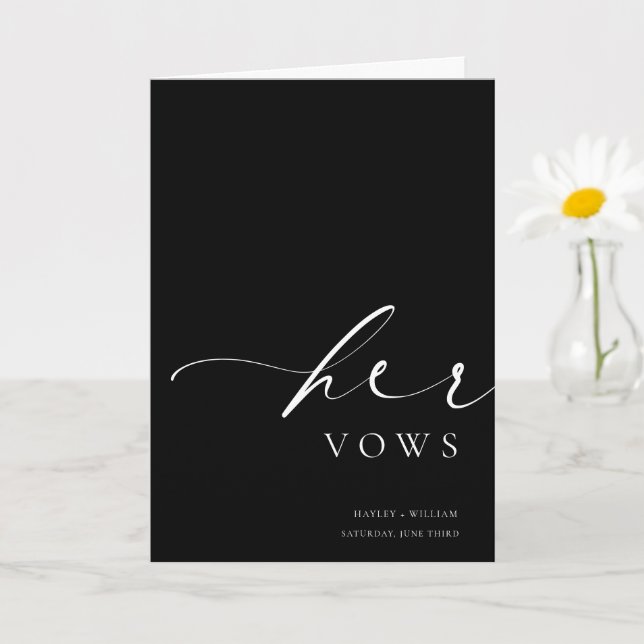 Ellesmere Black Your Vows Wedding Card Karte (Kleine Pflanze)