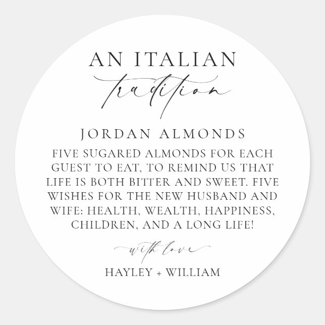 Ellesmere Eine italienische Tradition Sugared Mand Runder Aufkleber (Vorderseite)