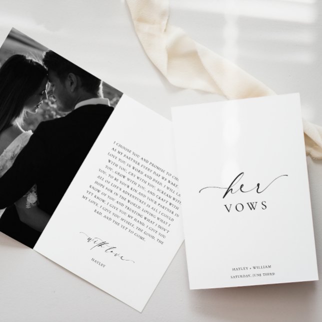 Ellesmere Foto Your Vows Wedding Card Karte (Her Vows Book With Photo)