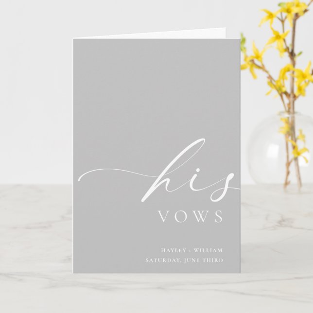Ellesmere Grey Sa Vows Carte Mariage (Fleur jaune)