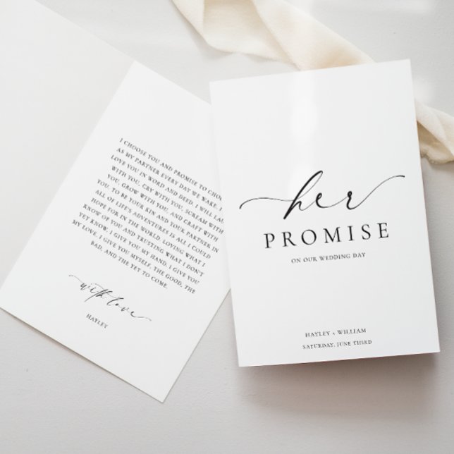 Ellesmere Her Promesse Vows Carte Mariage de livre (Her Promise Wedding Day Ellesmere)