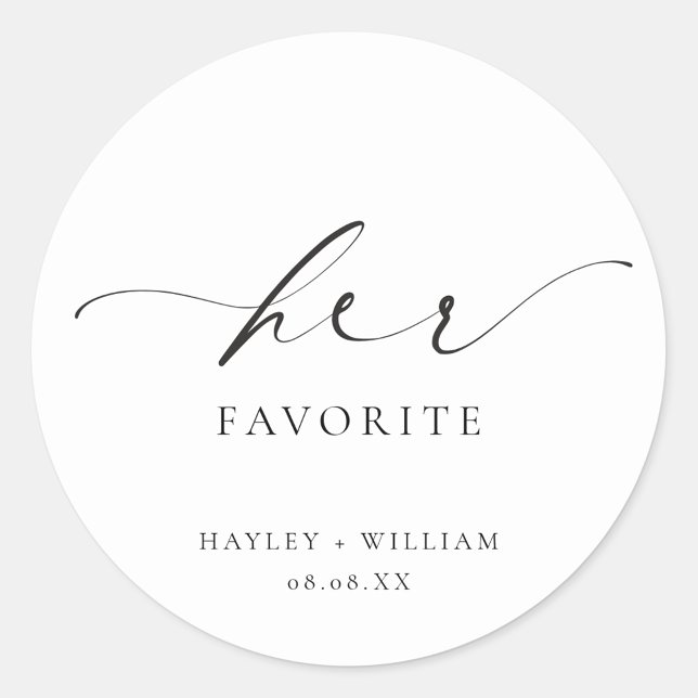 Ellesmere Ihre Lieblings-Fan-Klassiker Runder Aufkleber (Ellesmere Her Favorite Wedding Favors Sticker)