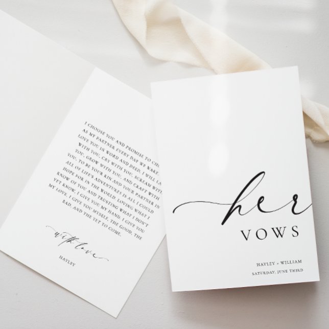 Ellesmere Ihre Vows Hochzeitskarte Karte (Her Vows Book)
