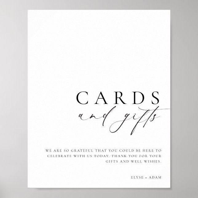 Ellesmere Minimalistisch Cards and Gifts Sign Poster (Vorne)