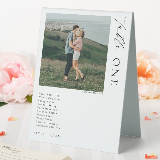 Ellesmere Minimalistisch Wedding Foto Tischnummer Tischaufsteller (In Situ (Hochzeit))