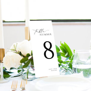 Ellesmere Minimalistische Hochzeit Lange Tischnumm Menükarte