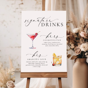 Ellesmere Moderne Minimal Signature Drinks Zeichen Poster