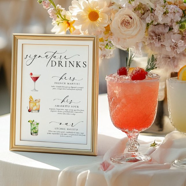 Ellesmere Moderne Minimal Signature Drinks Zeichen Poster (Von Creator hochgeladen)