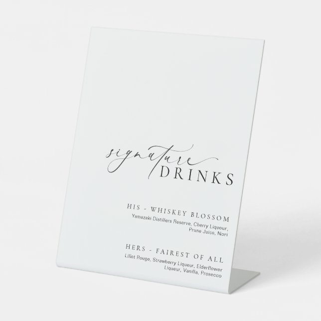 Ellesmere Moderne Minimale Signature Drinks Sockelschild (Vorderseite)