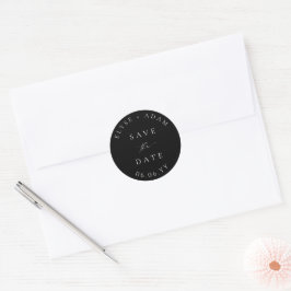 Ellesmere Moderne Minimalistische Hochzeit rettet Runder Aufkleber