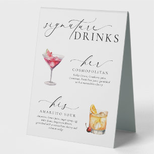 Ellesmere Moderne Minimalistische Signature-Drinks Tischaufsteller