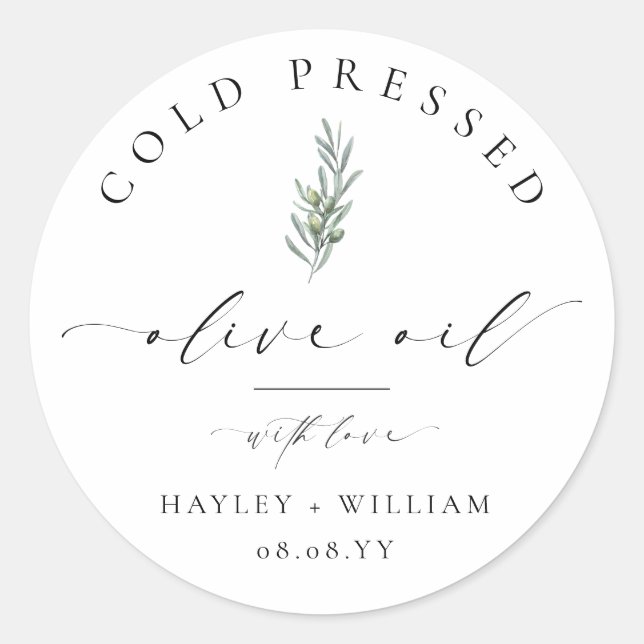 Ellesmere Olivenöl Runder Aufkleber (Vorderseite)