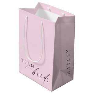 Ellesmere Pink Minimalist Hochzeitsteam Braut Mitt Mittlere Geschenktüte