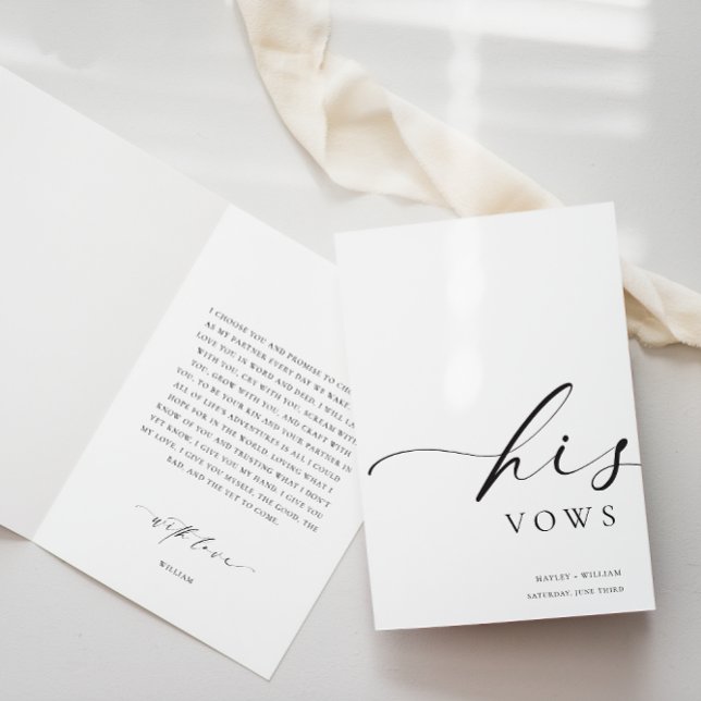 Ellesmere Seine Vows Wedding Card Karte (HIs Vows Book Ellesmere )