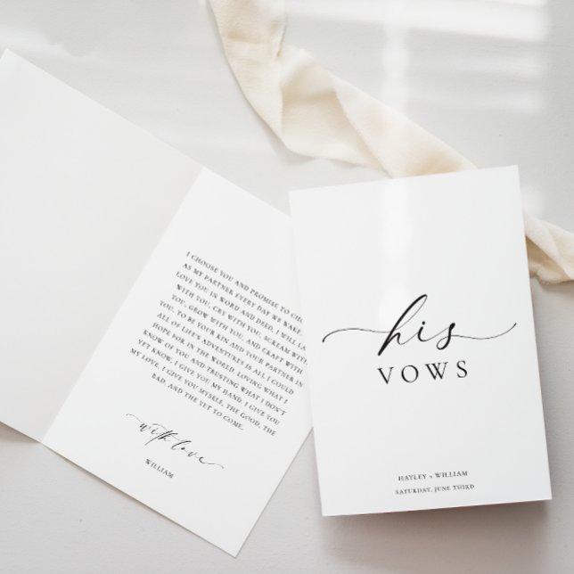 Ellesmere Seine Vows Wedding Card Karte (His Vows Book Ellesmere)