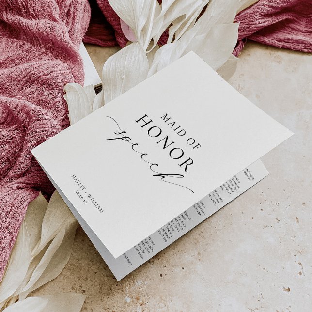 Ellesmere Trauzeugin Wedding Speech Karte (Von Creator hochgeladen)