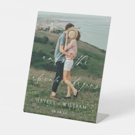 Ellesmere und so beginnt das Abenteuer Hochzeit Sockelschild