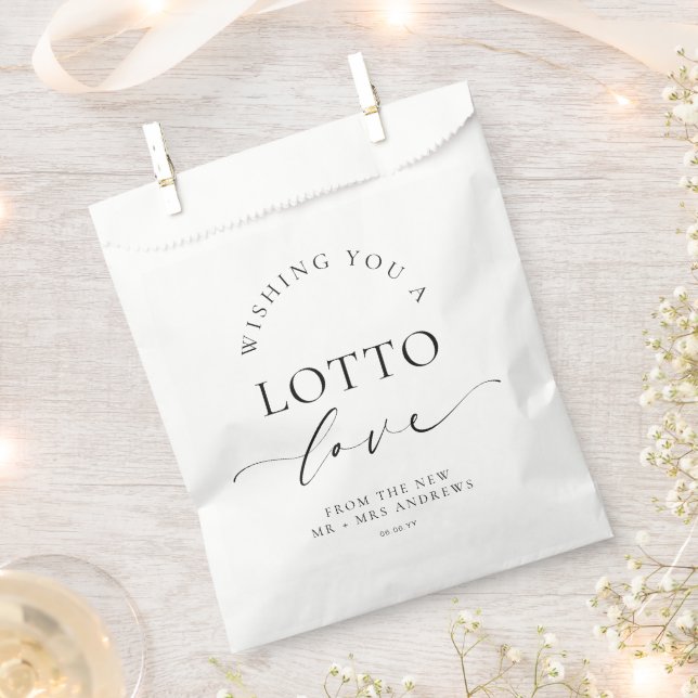 Ellesmere wünschen Ihnen eine Lotto-Liebe Hochzeit Geschenktütchen (Ausgeschnitten)