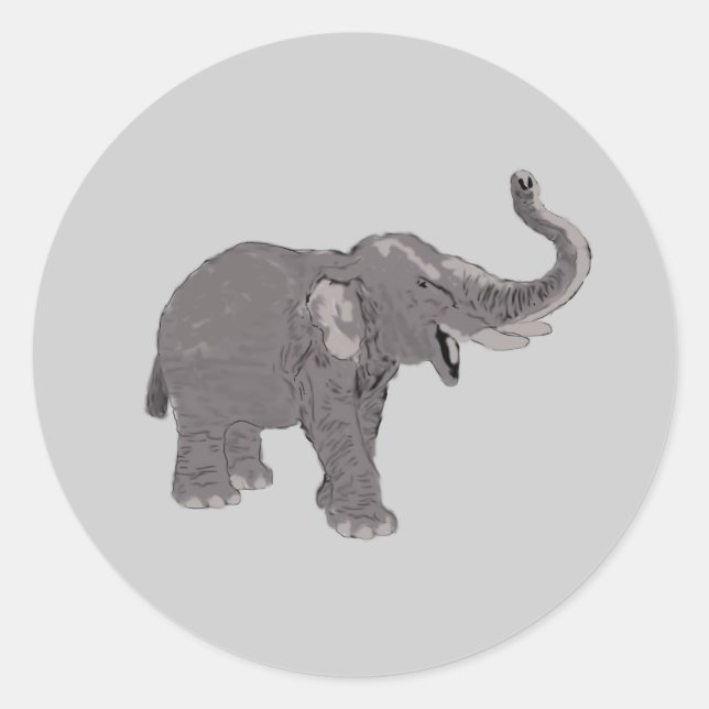 Ellie der Elephant Runder Aufkleber (Vorderseite)