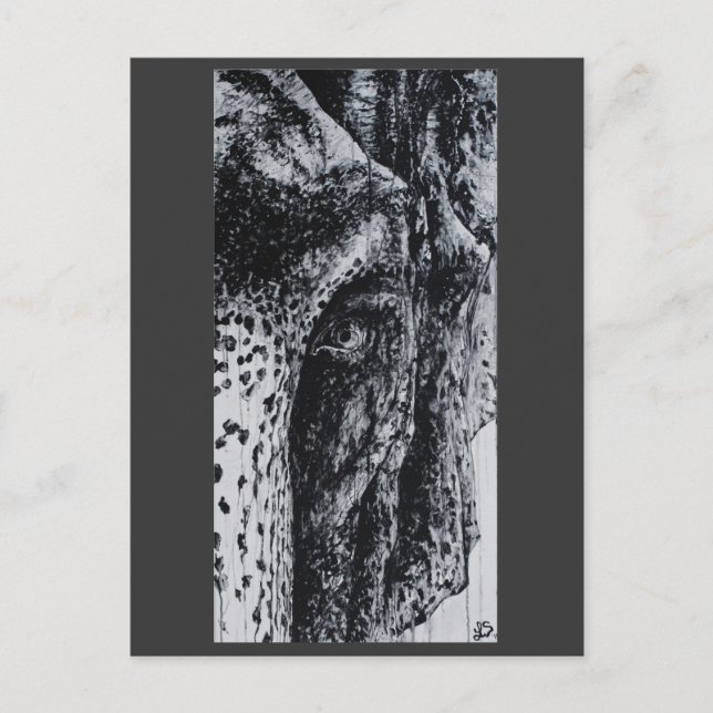 Ellie Elephant Asian Wildlife Jungle Tierart Postkarte (Vorderseite)