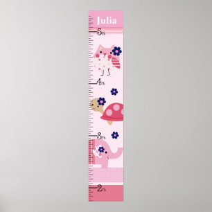 Ellie/Ella Elephant/Owl Growth Chart Behalte bei 8 Poster