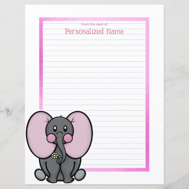 Ellie Phant Frame Lined Paper Sheet (Vorderseite)
