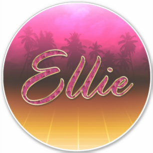 Ellie Prénom Golden Pink Autocollants