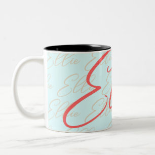 Ellie Repetiernamenmuster Zweifarbige Tasse