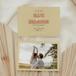 ELLIE Retro Bold Lettering Wedding Foto Save The Date