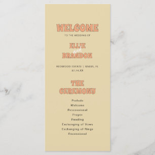 ELLIE Retro Bold Typografie Hochzeitszeremonie Programm