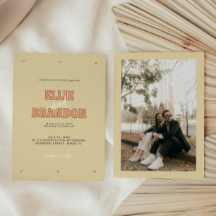ELLIE Retro Moderne fette Typografie Wedding Einladung