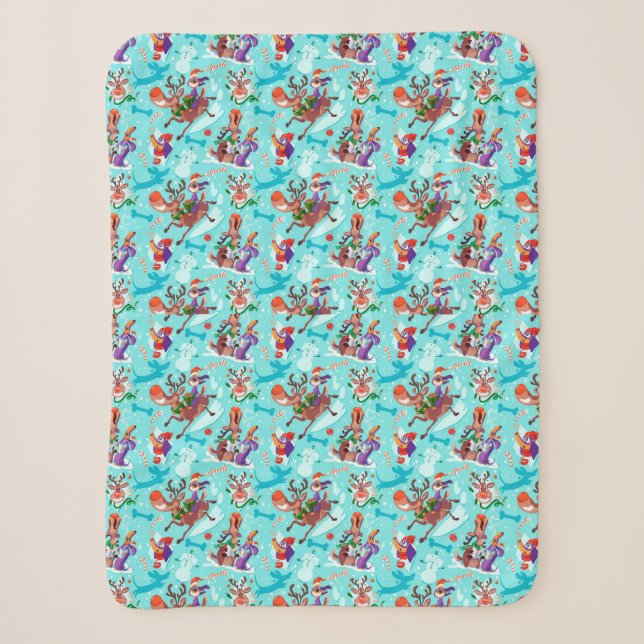 Ellie the Wienerdog® WeenDeer Holiday Blanket Sherpadecke (Vorderseite)