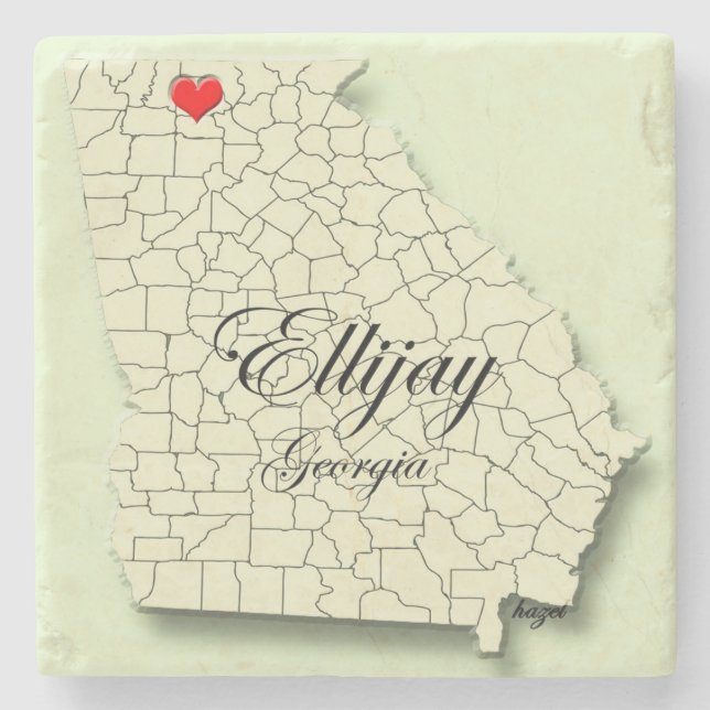 Ellijay, Georgia, Herz-Karten-Untersetzer, Liebe Steinuntersetzer (Vorderseite)