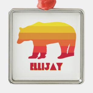 Ellijay Georgia Rainbow Bear Ornament Aus Metall