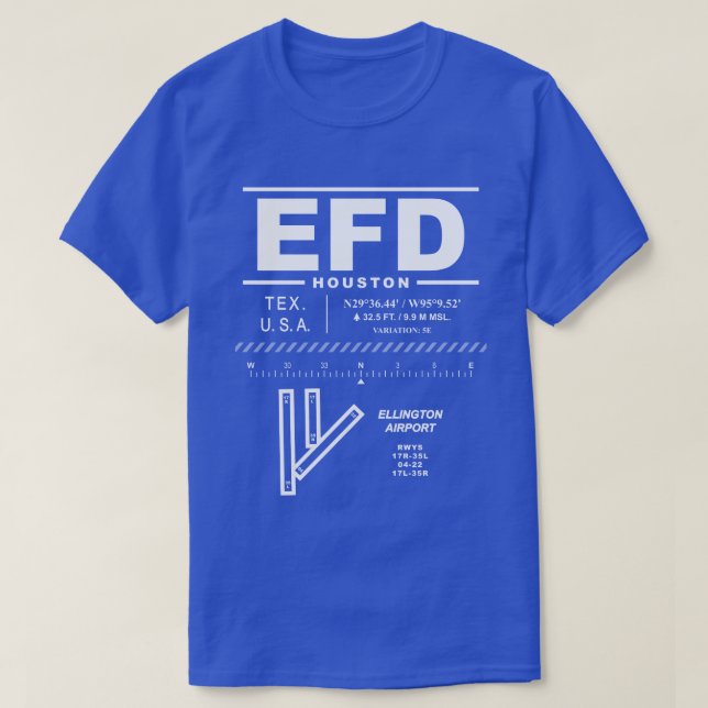 Ellington Airport EFD T - Shirt (Design vorne)