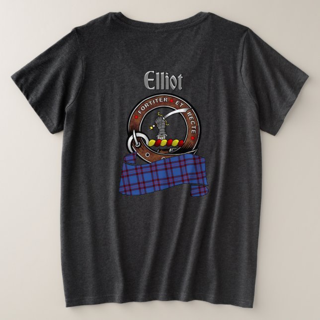Elliot Clan Abzeichen Women's Back Große Größe T-Shirt (Design Rückseite)