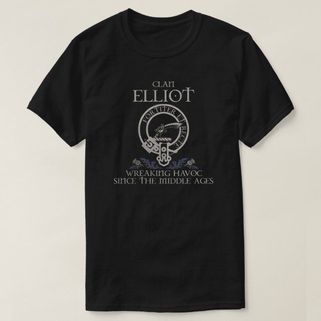 Elliot Clan Wappen Schottischer Nachname Tartan Th T-Shirt (Design vorne)