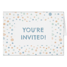 Elliot Confetti Watercolor Dots Birthday Einladung