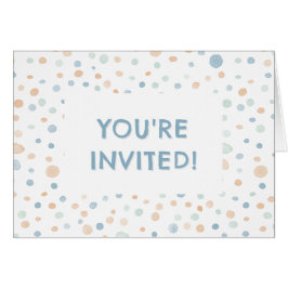 Elliot Confetti Watercolor Dots Birthday Einladung