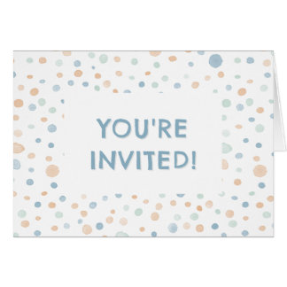 Elliot Confetti Watercolor Dots Birthday Einladung