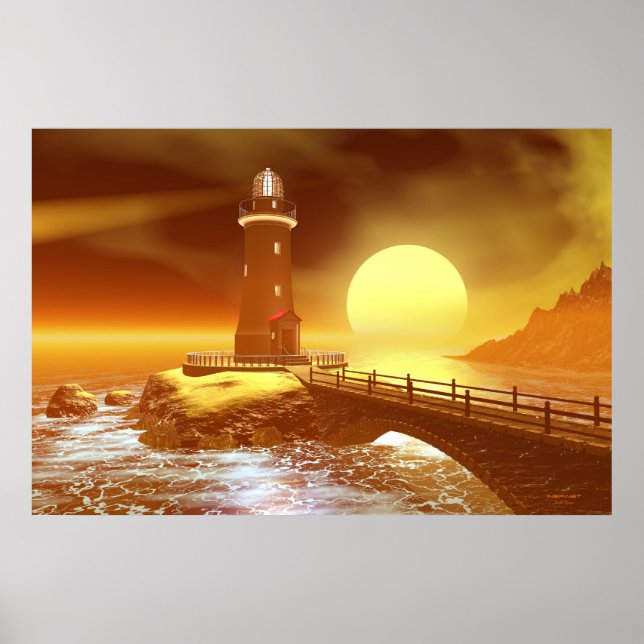 Elliot Key Lighthouse - Ankommender Sturm Poster (Vorne)
