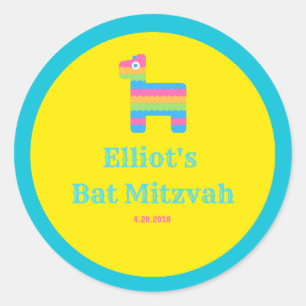 Elliot's Bat Mitzvah- Süßigkeiten-Buffet-Aufkleber Runder Aufkleber