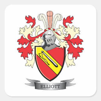 Elliott-Familienwappen-Wappen Quadratischer Aufkleber