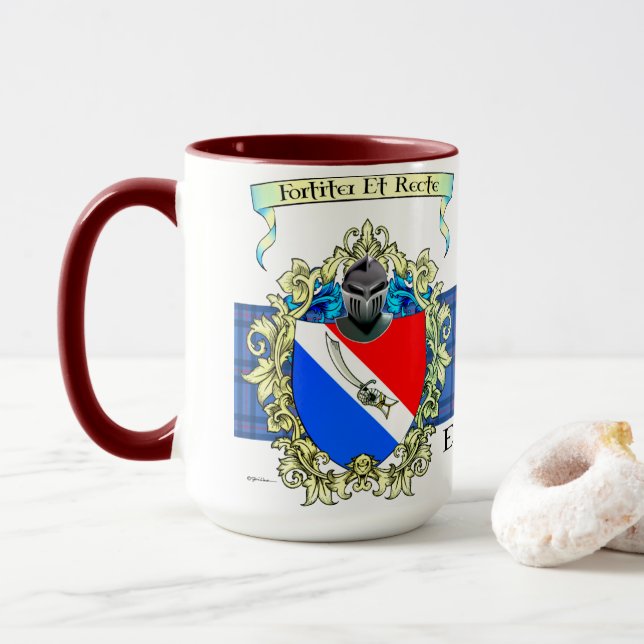 Elliott Tartan & Wappen Tasse (Mit Donut)