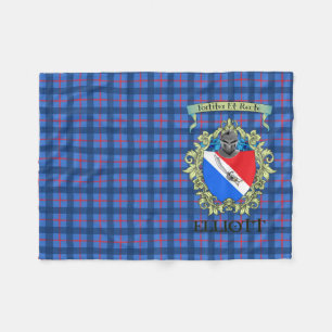 Elliott Wappen und Tartan 3 Fleecedecke