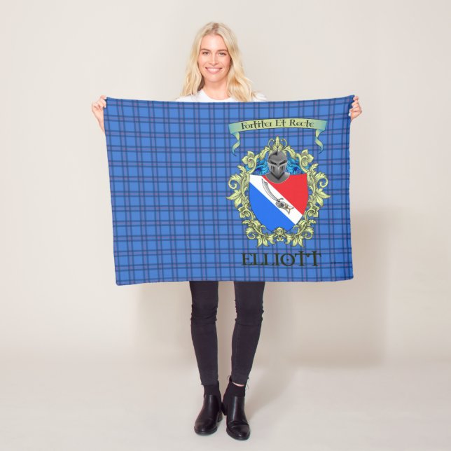 Elliott Wappen und Tartan Fleecedecke (Beispiel)