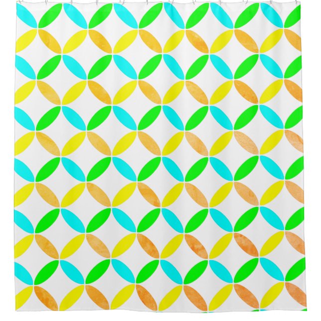 Ellipse Pattern Abstrakt Art Duschvorhang (Vorderseite)
