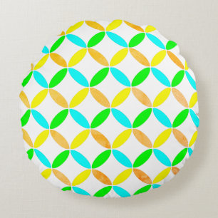 Ellipse Pattern Abstrakt Art Rundes Kissen