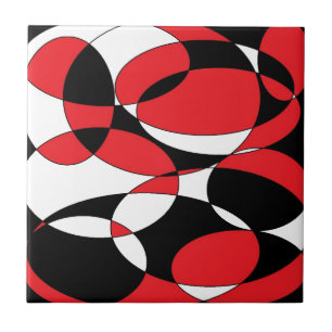 Elliptische Elliptika, Schwarzweiß und Rot Fliese