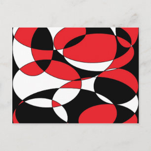 Elliptische Elliptika, Schwarzweiß und Rot Postkarte